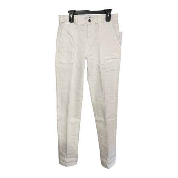 Sam Edelman The Cargo Utility Ankle Pant~Size 0/25~White Stylish Classic NEW - Picture 2 of 9